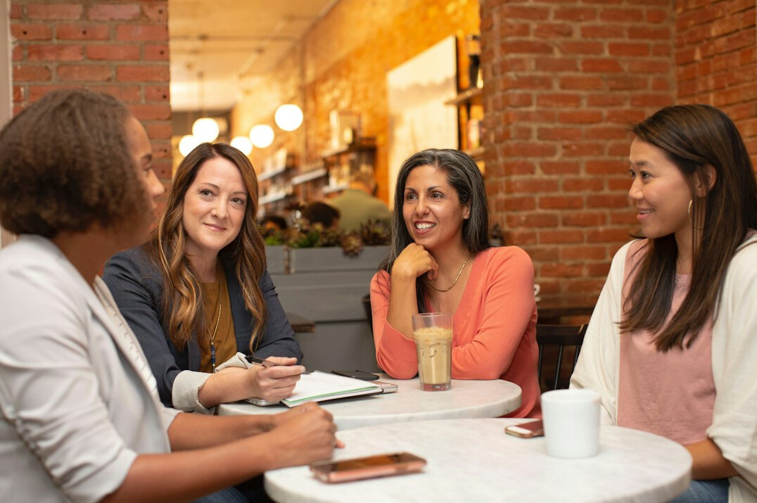 diverse group talking
