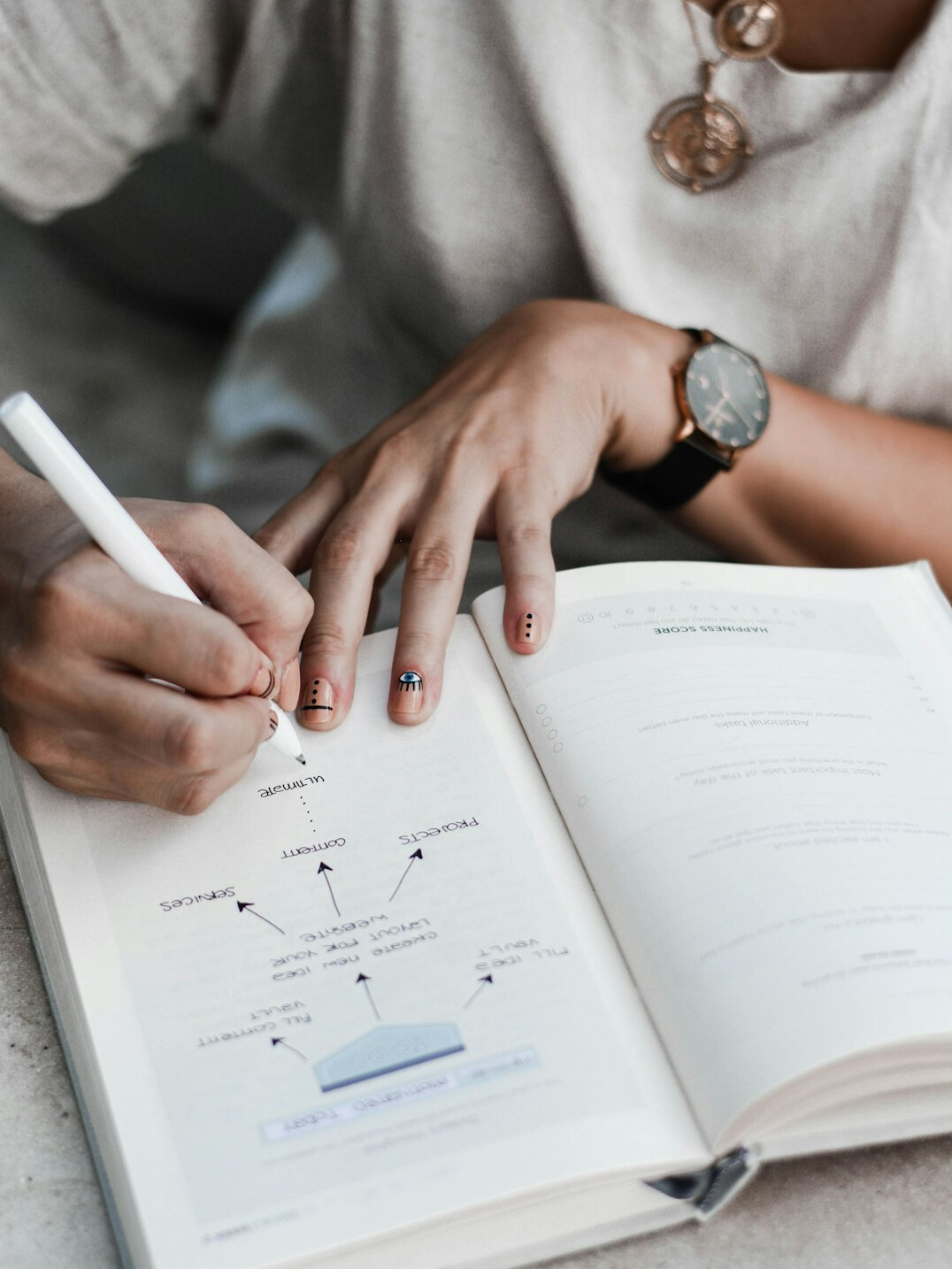 person journaling emotions
